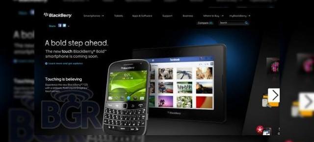 BlackBerry Bold Touch apare pe pagina oficială RIM Înainte de anunțul său oficial!