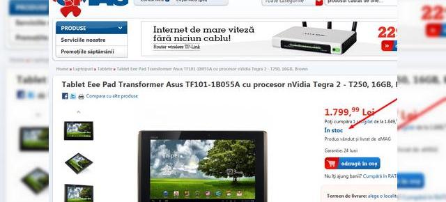 Asus Eee Pad Transformer - no. 1 În iunie 2011, fără a lua În seamă iPad