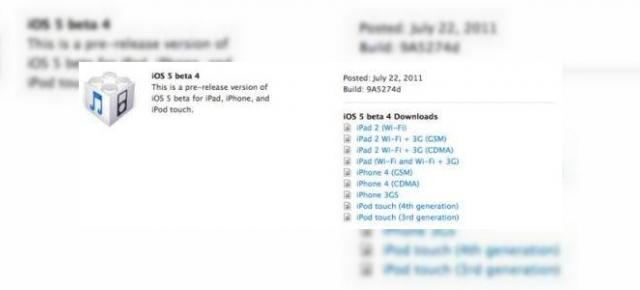 iOS 5 beta 4 disponibil acum, drept primul update via wireless de la Apple