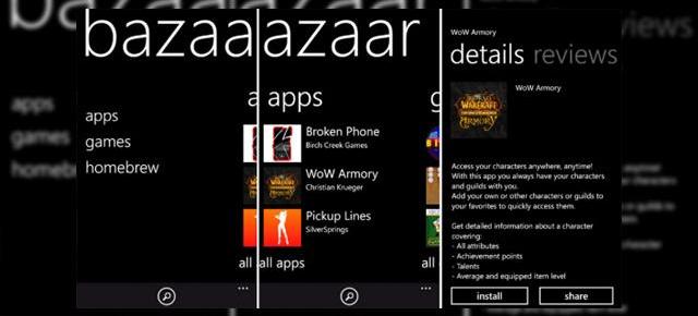 Utilizatorii Windows Phone primesc propriul "Cydia", numit Bazaar