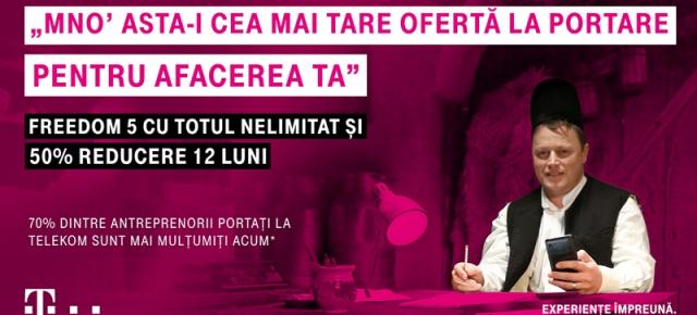 Telekom prezintă noua ofertă pentru clienții business, ce include și abonamentul de doar 2.5 euro/lună la portare