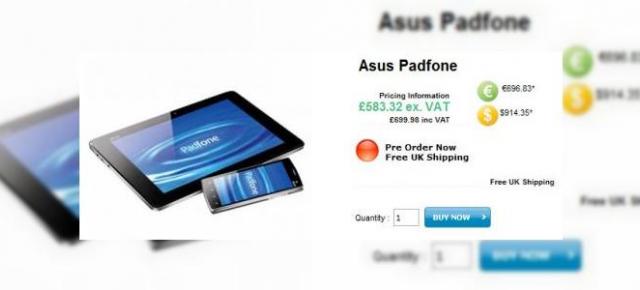 ASUS PadFone acum la precomanda pentru peste 800 de euro; Va sosi În Marea Britanie Întâi!