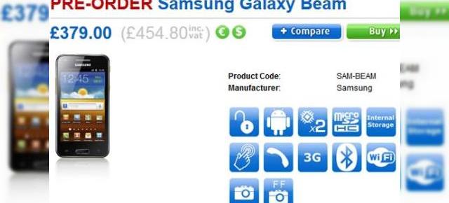 Samsung Galaxy Beam la precomandă În Marea Britanie