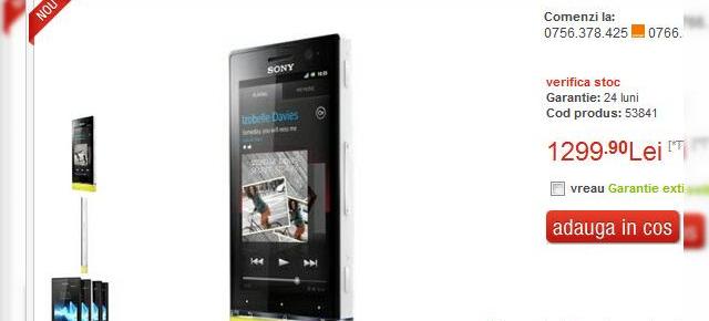 Sony Xperia U ajunge În România prin QuickMobile.ro! Telefon Sony nou cu zona transparenta "cameleon"!