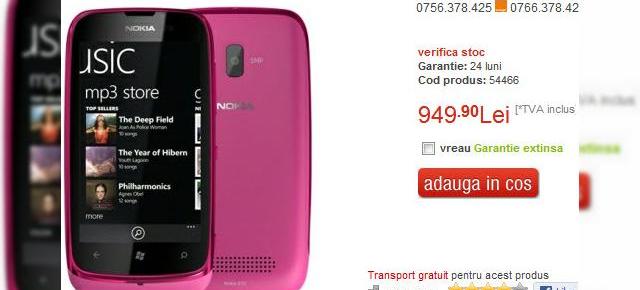 Nokia Lumia 610 disponibil acum la Quickmobile, la un preț accesibil