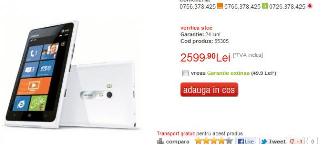 Nokia Lumia 900 disponibil pe alb În România, prin QuickMobile! Iată prețul!
