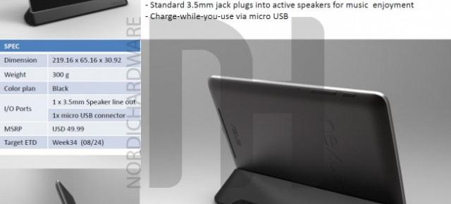 Tableta Nexus 7 primește o serie de accesorii, ajunse pe web printr-o scăpare: dock POGO și husă din piele premium