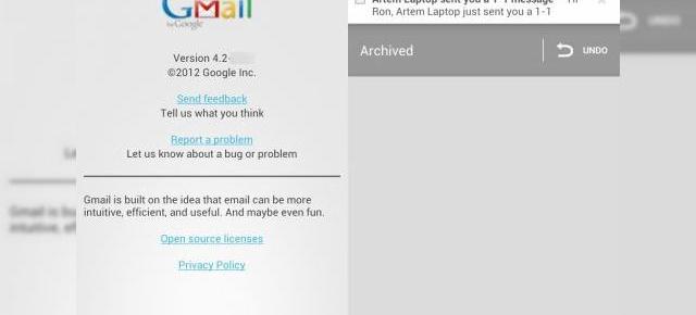 Gmail În varianta Android 4.2 prezentat Într-un clip și În capturi (Video)