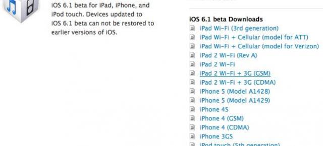 iOS 6.1 beta disponibil acum pentru dezvoltatori