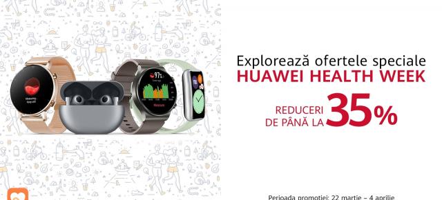 Campania Huawei Health Week sosește cu oferte speciale și discount-uri de până la 35% la dispozitive purtabile, pentru un stil de viață mai sănătos