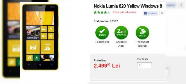 Nokia Lumia 820 disponibil prin precomanda la QuickMobile; Iată prețul!