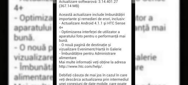 HTC One X primește Android 4.1.1 Jelly Bean și Sense UI 4+ la Vodafone și Orange