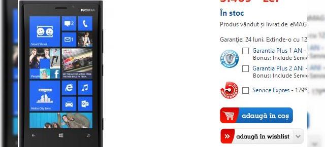 Nokia Lumia 920 disponibil la eMAG.ro; Telefonul Windows Phone cu cameră Pureview e aici!