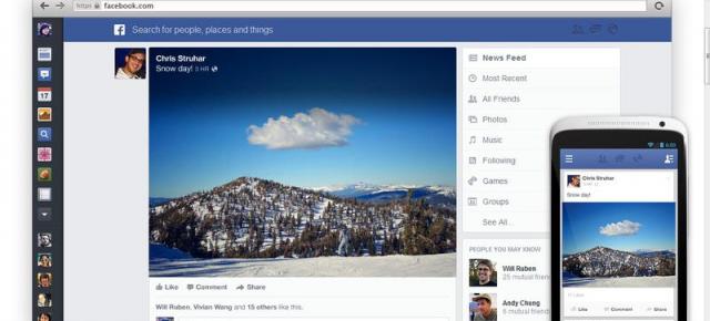 Facebook a fost actualizat, aduce acum un nou News Feed, se inspiră din interfața de pe mobil