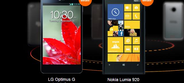 LG Optimus G și Nokia Lumia 920 intră În portofoliul Orange