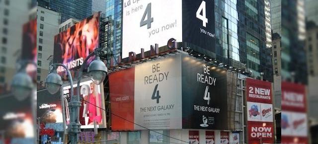 LG trollează lansarea lui Samsung Galaxy S IV cu propriile sale panouri publicitare În New York