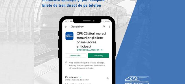 CFR Călători a lansat o aplicaţie pentru mobil, din care poţi cumpăra bilete, vedea Mersul Trenurilor