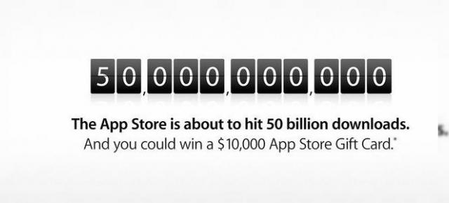 Apple App Store e gata să atingă 50 de miliarde de downloaduri; Apple sărbătorește cu 10.000 de dolari cadou!