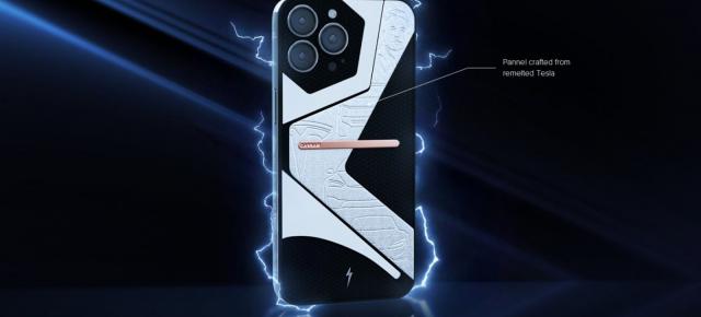 Un iPhone fabricat dintr-o Tesla Model 3 topită face senzaţie pe Internet, alături de un bust al lui Elon Musk; Produse de Caviar