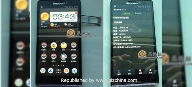 Lenovo K6 În primele imagini: un smartphone flagship cu CPU Snapdragon 800, suport dual SIM