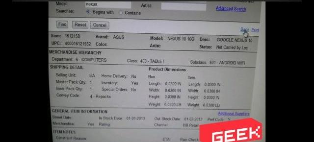 ASUS va produce următoarea tabletă Nexus 10, afirmă surse din retail