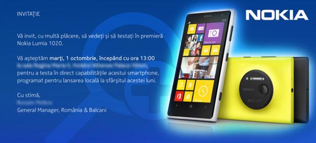 Nokia Lumia 1020 se lansează oficial pe 1 octombrie În cadrul unui eveniment local