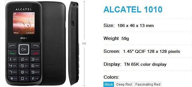 Alcatel lansează cel mai ieftin telefon din lume: Alcatel 1010 costă 5.91 euro