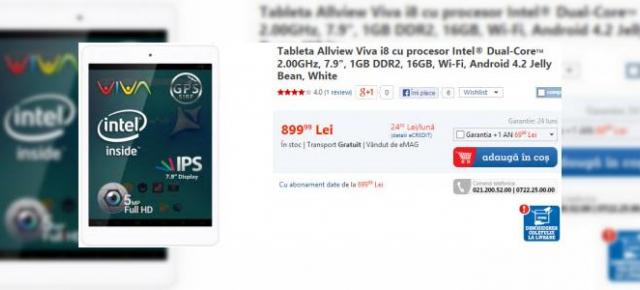 Tableta Allview Viva i8 cu procesor Intel dual core disponibilă la eMAG.ro (În teste la Mobilissimo)!