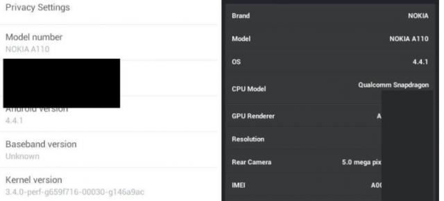Nokia A110 (Normandy) - telefonul cu Android, apare În AnTuTu; Rulează Android 4.4.1 KitKat