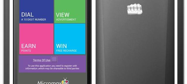 Micromax Canvas Mad A94 a fost lansat oficial; costă doar 99 euro și vine cu o funcție care te plătește pentru vizionarea de reclame