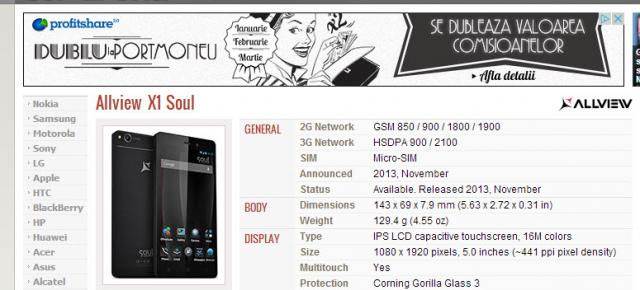 Telefoanele Allview ajung listate pe GSMArena.com În premieră