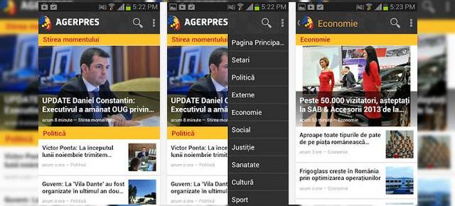 Politică, Externe, Sport, Economie și mai multe informații furnizate de o nouă aplicație românească pentru Android