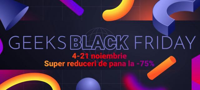 Cele mai mari reduceri din an sunt acum pe GeekMall.ro de Black Friday, discount-uri de până la 75% până pe 21 noiembrie