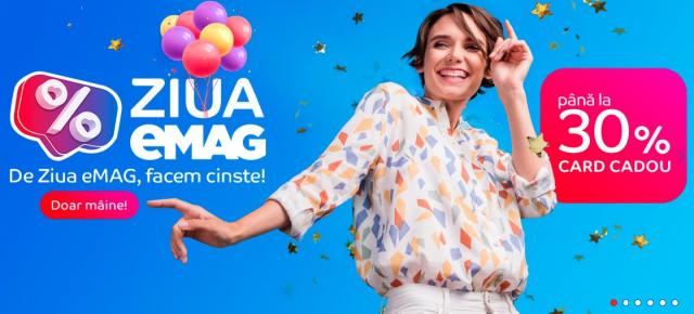 eMAG aniversează 21 de ani de activitate cu reduceri și carduri cadou la telefoane, televizoare și multe alte produse