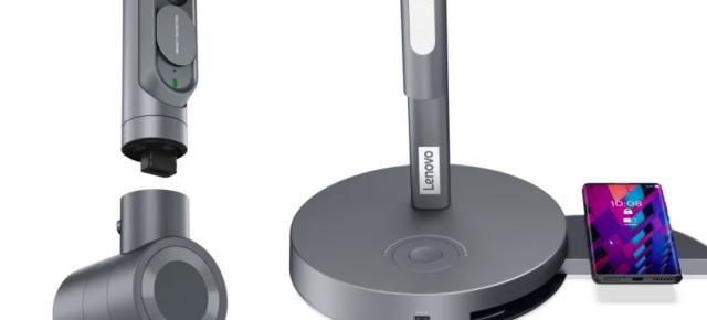 CES 2023: Lenovo anunță o lampă care e şi webcam 4K, încărcător wireless, alături de un hub USB-C Universal Dock