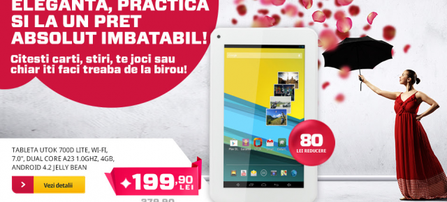 Altex oferă noi reduceri pentru tabletele din stoc! UTOK 700D Lite disponibilă acum pentru doar 199 lei
