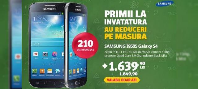 Altex oferă o serie de reduceri pentru smartphone-urile din stoc; Samsung Galaxy S4 la doar 1.639 lei