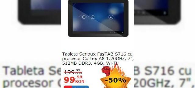 Campania de reduceri eMAG a Început! Tableta Serioux FasTAB S716 la 99 lei și Nexus 5 la doar 1.279 lei