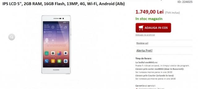 Huawei Ascend P7 disponibil acum și În oferta evoMAG.ro la un preț de 1.749 lei