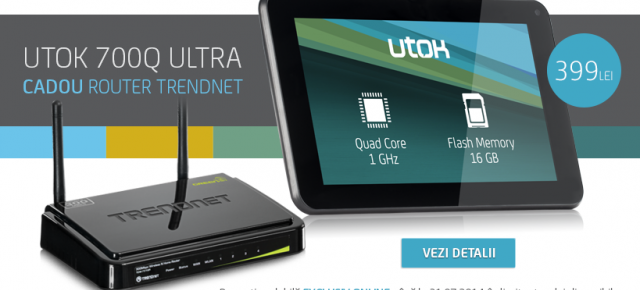 Achiziția unei tablete UTOK 700Q Ultra Îți aduce cadou un router Trendnet până la 31 iulie
