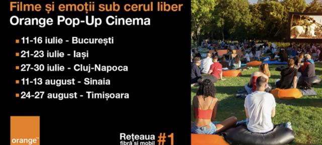 Cinematografele Orange în aer liber revin! Caravana Orange Pop-Up Cinema vine în 5 oraşe din România