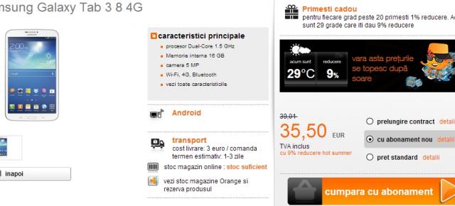 Orange România lansează prima tabletă În Best Deal 4G; Samsung Galaxy Tab 3 8.0 disponibilă la un preț de 269 euro
