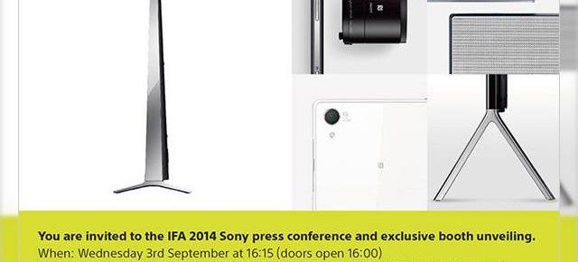 Invitația de presă pentru conferința Sony din cadrul IFA 2014 ajunge pe web