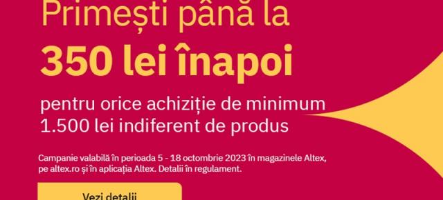 Altex şi Media Galaxy oferă cashback la cumpărături de minim 1500 de lei