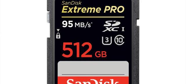 SanDisk lansează cardul SD Extreme Pro 512 GB; disponibil la un preț de 800$