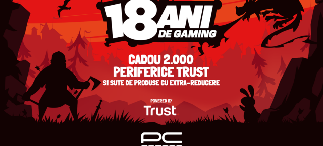 PC Garage a împlinit 18 ani și sărbătorește cu oferte speciale și periferice cadou de la Trust