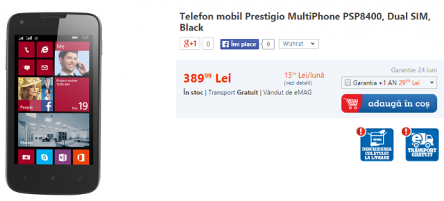 Prestigio MultiPhone PSP8400 disponibil la eMAG pentru doar 389 lei
