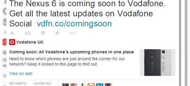 Motorola Nexus 6 confirmat pentru lansare de Vodafone UK, va sosi probabil și prin Vodafone România