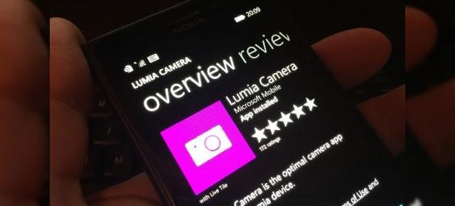 Aplicația Nokia Camera rebranduita În Lumia Camera, poate fi găsită În Windows Phone Store