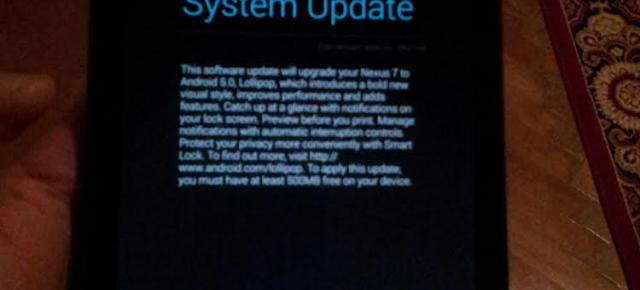 Nexus 7 (2013) primește În aceste momente actualizarea la Android 5.0 Lollipop